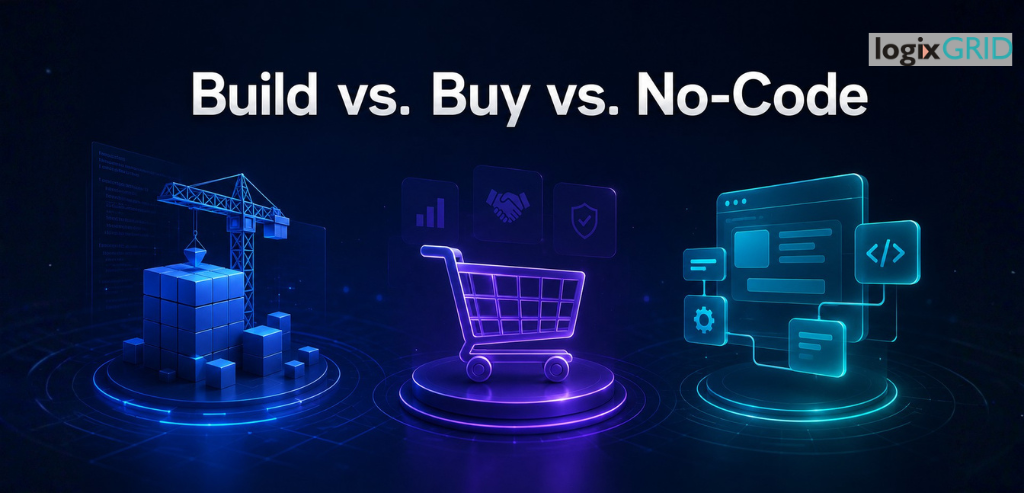 Build vs. Buy vs. No-Code TMS comparison for mid-market 3PLs