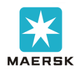 Maersk logo: white starburst in a blue square above the MAERSK wordmark.
