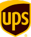 UPS shield logo featuring the brown shield and gold border with the letters UPS